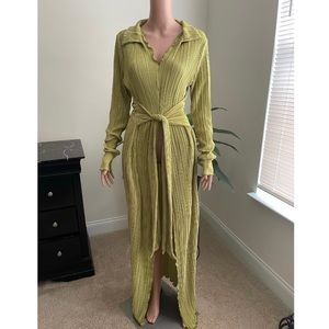 Ribbed Lime Green Duster/ Altered